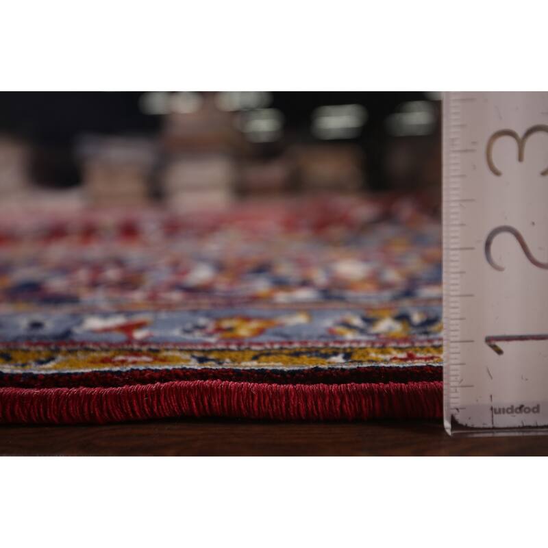 Traditional Red Kashan Turkish Rug Living Room Machine-Made Carpet - 9'7" x 12'7"