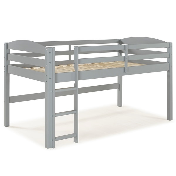 Delacora WE-BDWSTOLL Twin Country Wood Low Loft Bed Frame