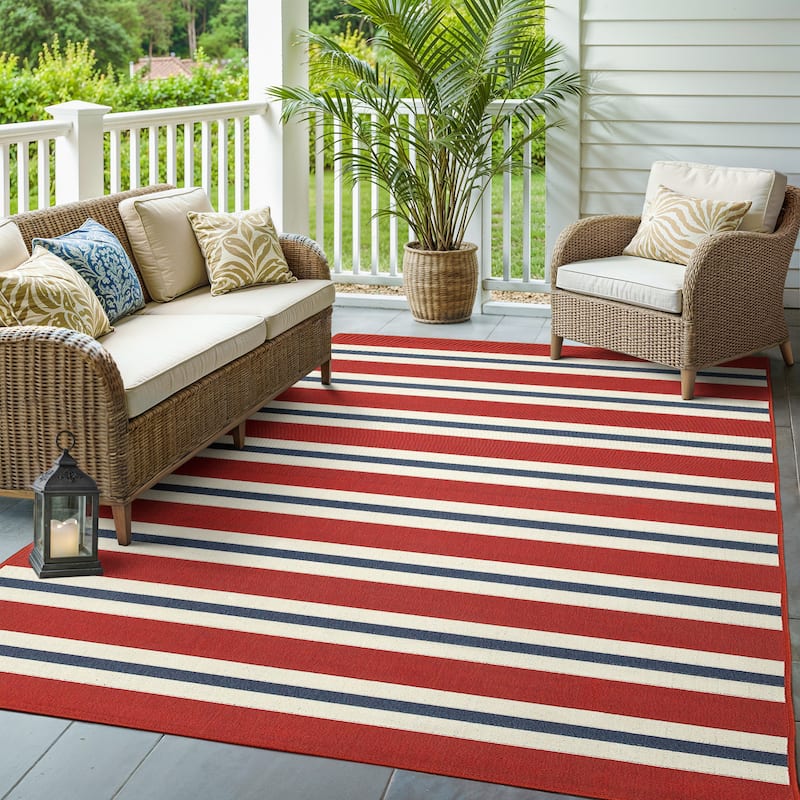 Style Haven Martinique Horizontal Multi-Striped Area Rug