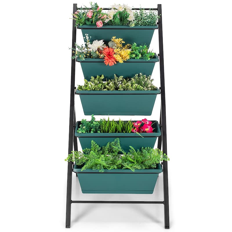 Costway 5-tier Vertical Garden Planter Box Elevated Raised Bed w/5