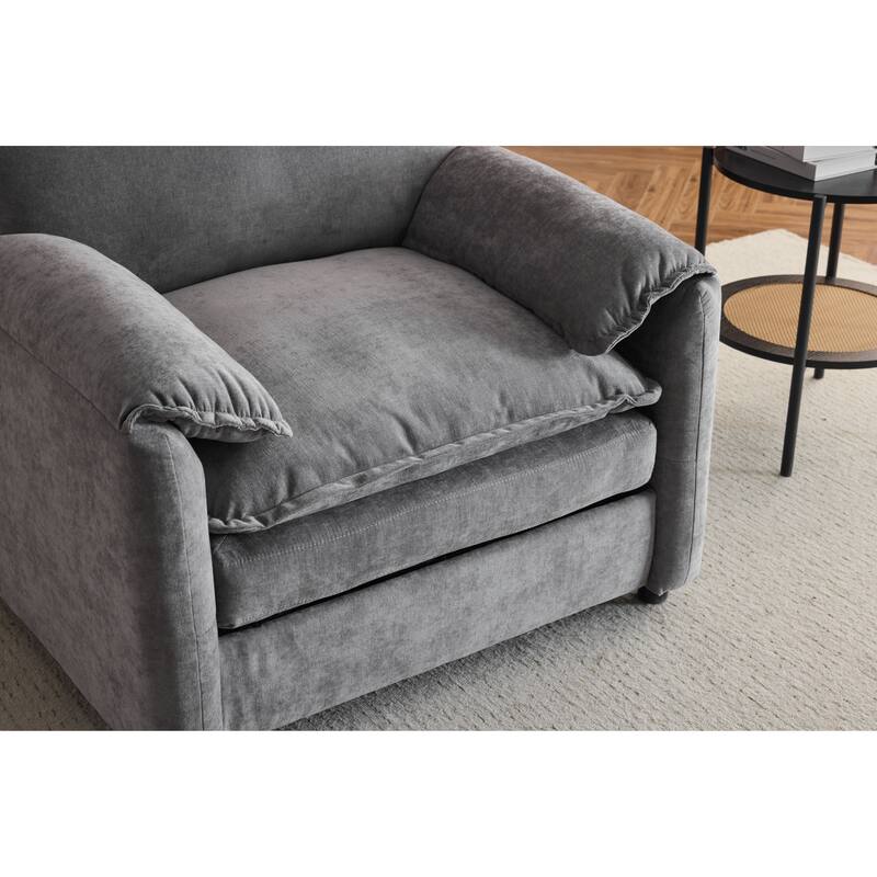 Chenille Oversized Lounge Chair with Thick Cushions and High Back Support Wide Seat