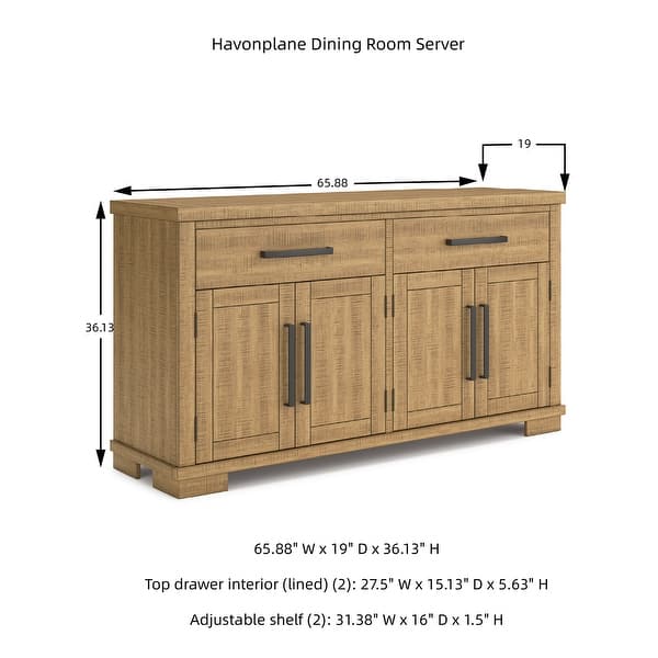 Signature Design by Ashley Havonplane Brown Dining Server - 65.88"W x 19"D x 36.13"H