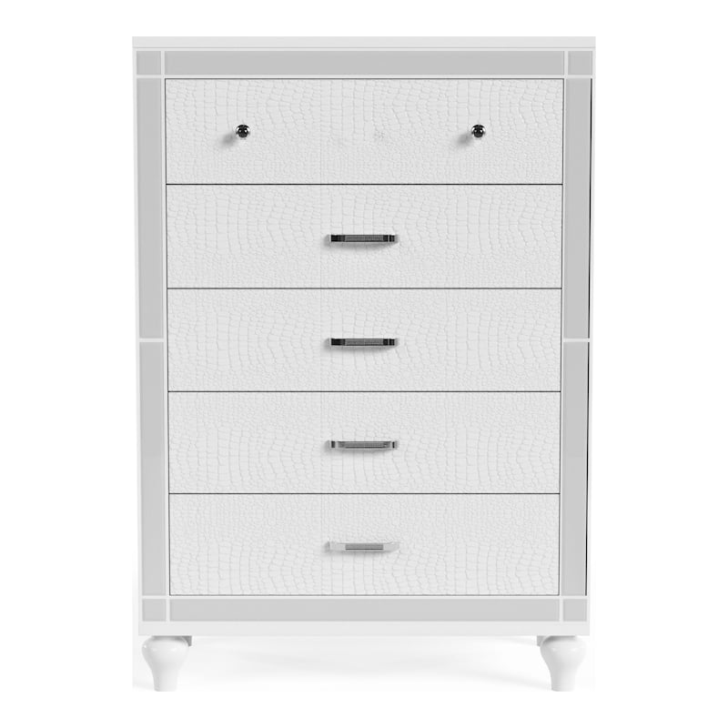 Derc Contemporary Solid Wood 5-Drawer Chest by Furniture of America