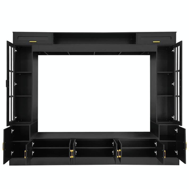 98.4" W Wall Unit Entertainment Center with Bookshelves - For TVs up to 80"