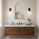 preview thumbnail 22 of 26, LNC Modern Farmhouse Clear Glass Wall Sconce Black Gold Silver Bathroom Vanity Lighting - W 4.7" x H 9.6" x D 4.5"