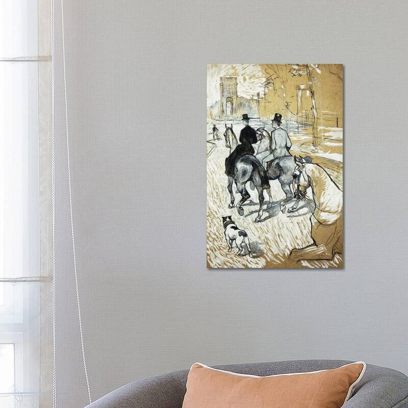 iCanvas "Horse-Riders Going Toward The Bois de Boulogne, 1888" by Henri de Toulouse-Lautrec Canvas Print - 26x18x1.5