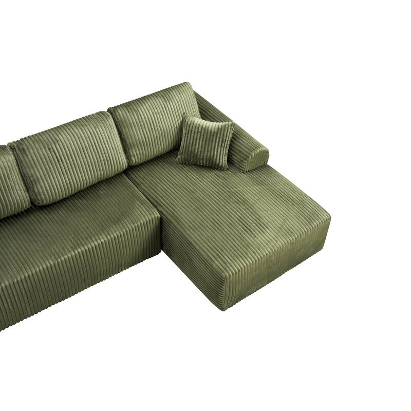 109" Cloud Modular Sectional Sofa Couch with L-Shaped Chaise, Minimalist Upholstered Corner Sofa, Deep Seat Couch