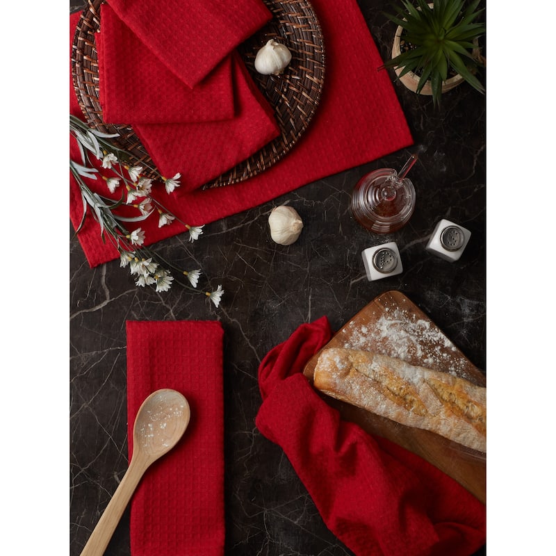 DII Black Recycled Cotton Waffle Dishtowel (Set of 6)
