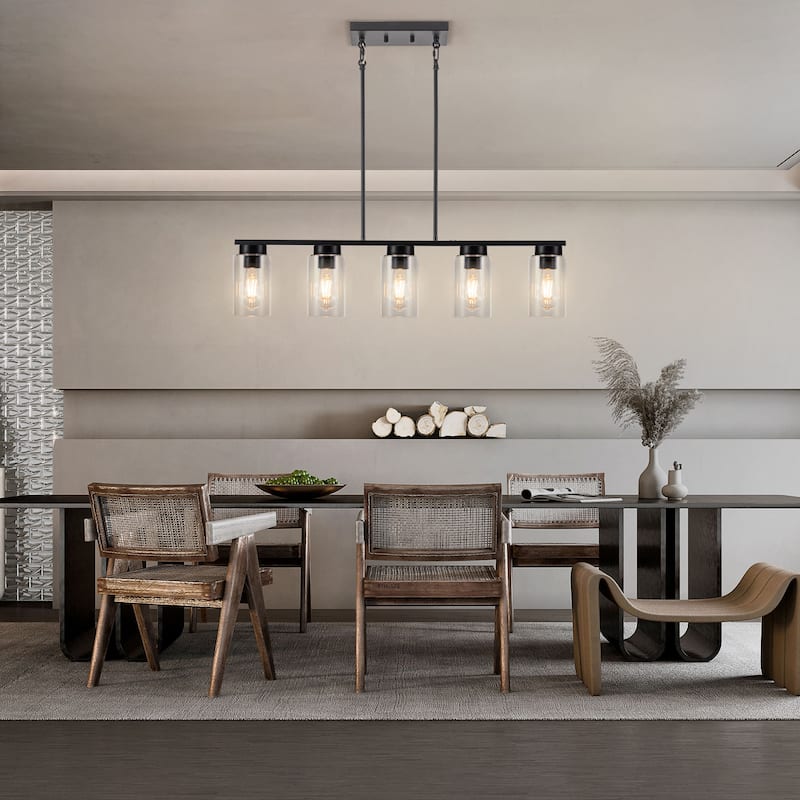 5-Light Linear Chandelier Kitchen Island Lighting Dining Room Light