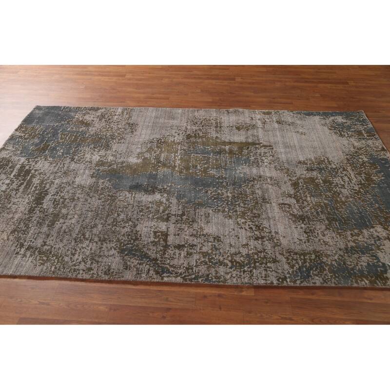 Multi-Color Abstract Area Rug Handmade Wool Carpet - 5'3" x 8'4"