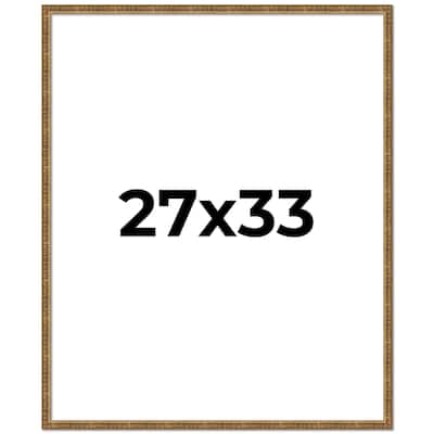 27x33 Frame Gold Kingsley Distressed Solid Wood Picture Frame Width