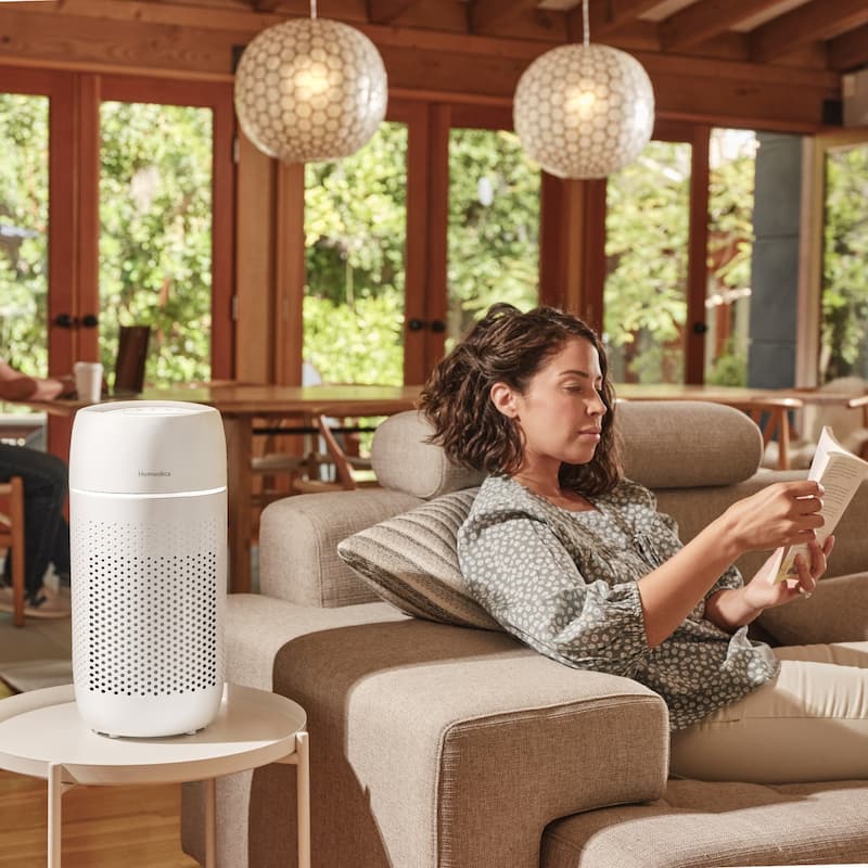 Homedics AP‑T22 Medium‑Room Tower Air Purifier | 4‑Stage HEPA‑Type + UV‑C | White