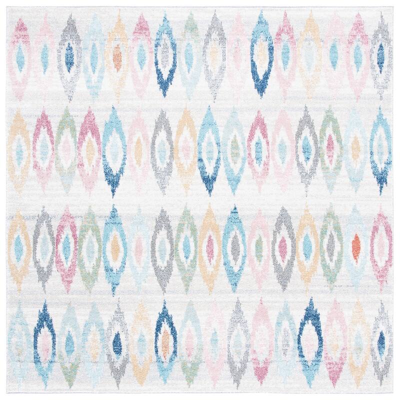 SAFAVIEH Phoenix Samihah Vintage Rug - 6'7" Square - Ivory/Blue