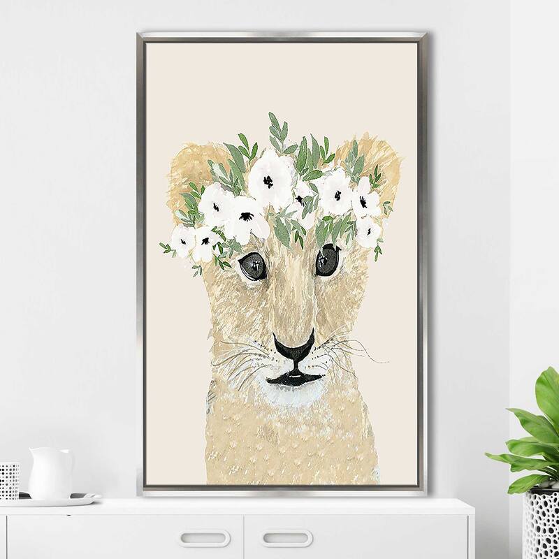 "A Little Lion" Print on Floating Canvas