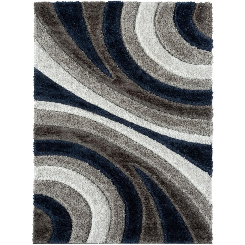 Luxe Weavers Geometric Swirl Shag Area Rug