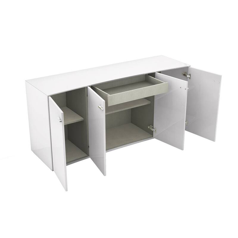 HomeRoots 72" White Buffet Table with Four Doors - 72' X '35' X '22
