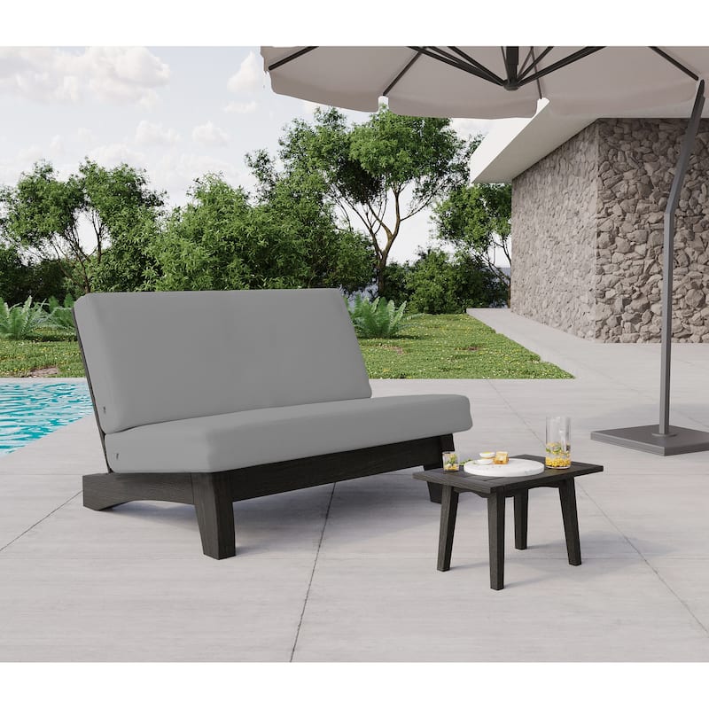 6-Piece Gray Sectional Wood Furniture Patio Sofa