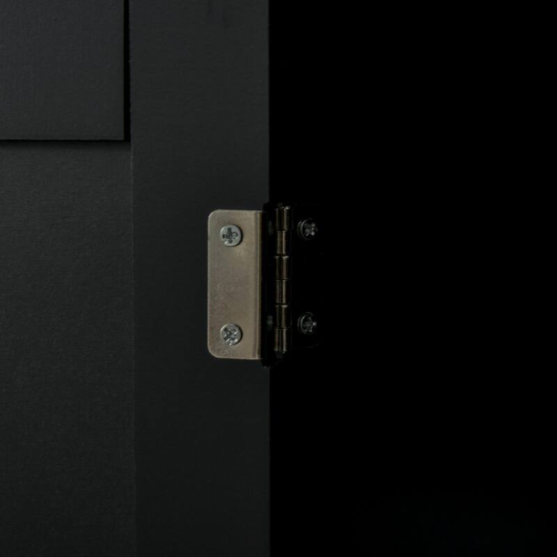 Kitchen Cart with Wood Top, Storage Drawers, 3-door Cabinets, Adjustable Shelves and Towel Rack, Black