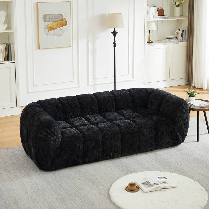 86.5" 3-Seater Chenille Pure Foam Sofa