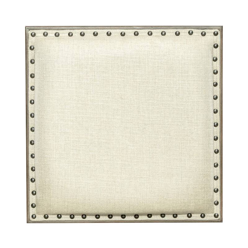 Americana Farmhouse Dusty Taupe Upholstered Console Stool