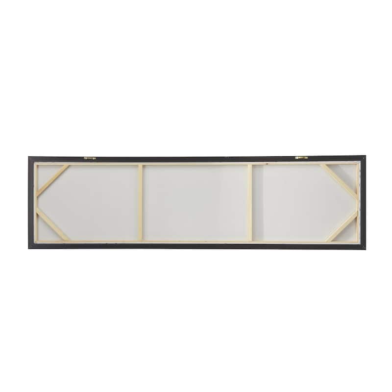 Gray Canvas Abstract Living Room Framed Wall Art with Silver Frame