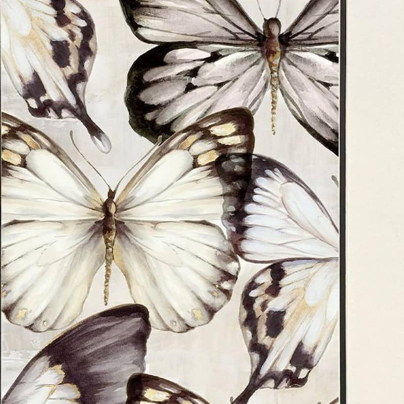 HomeRoots Set Of Two Butterfly Cluster Gold Framed Wall Art