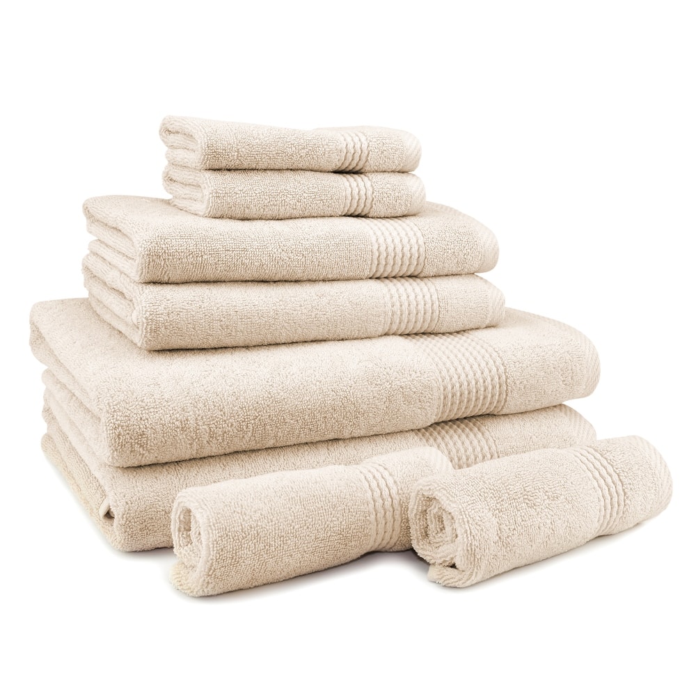 East'N Blue Lara Turkish Cotton Bath Towel Set (Set of 8) - (2 Bath Towel, 2 Hand Towel, 4 Washcloth)