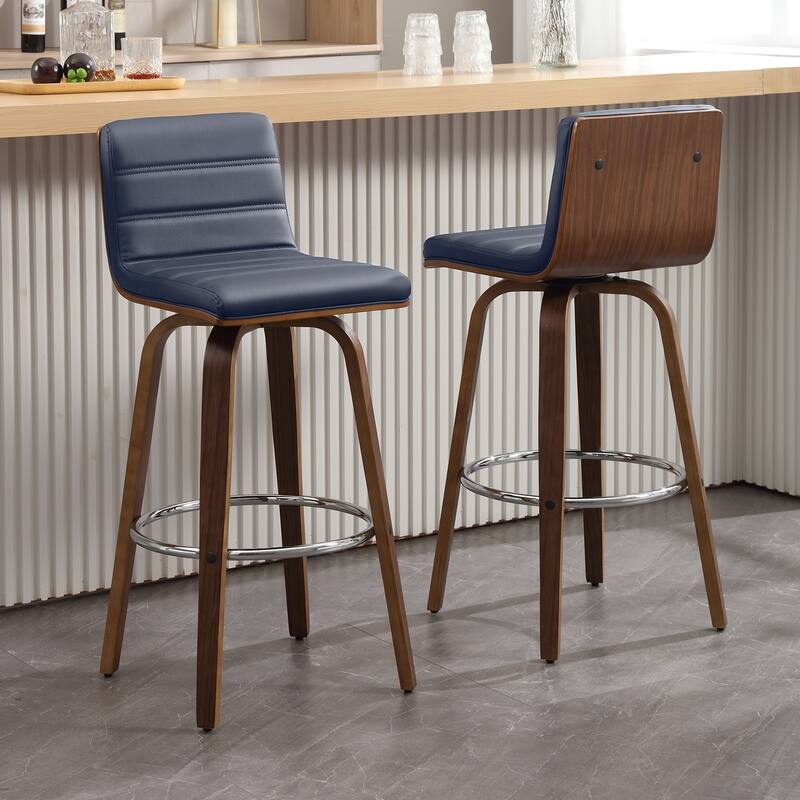 Faux Leather Upholstered Swivel Bar Stools, Counter Stool