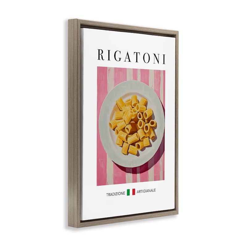 Stupell Traditional Rigatoni Pasta Framed Floater Canvas Wall Art Design By Andreas Magnusson