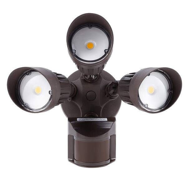 Shop 30w 3 Head Motion Activated Led Outdoor Security Light Floodlight With Photo Sensor Overstock 29032782