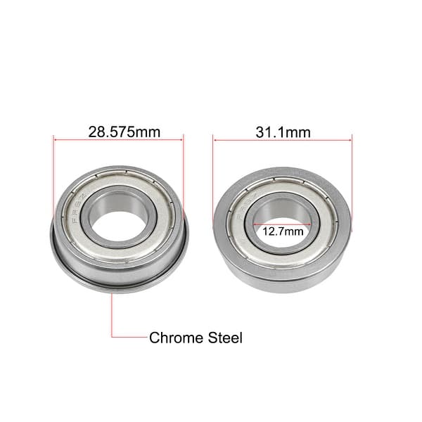 12x28x8 mm 20 PCS Flange Metal Double Shielded Ball Bearing F6001zz