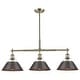 preview thumbnail 3 of 5, Golden Lighting 3306-LP AB Orwell 3 Light 36" Wide Linear Pendant