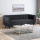 preview thumbnail 18 of 22, Bobran Modern Velvet 3-seat Sofa by Christopher Knight Home - 30.00" D x 83.25" W x 30.25" H Black + Dark Brown