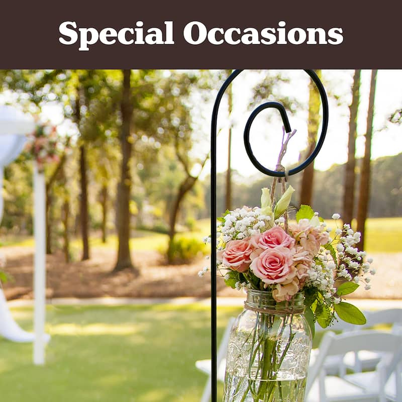 Shepherds Hook 2-Pack - 35-Inch Small Shepherds Hooks for Outdoor Bird Feeder Pole, Lanterns or Wedding Decor by Pure Garden