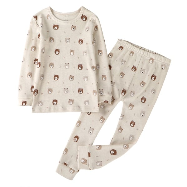 slide 2 of 5, 100% Organic Cotton Toddler 2 Piece Pajama Set -Mini Bears 12-18 Months