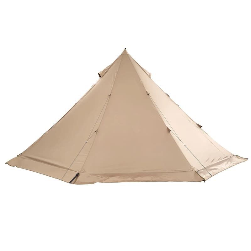 Large Pyramid Camping Tent with Stove Jack and Windproof Waterproof 4-Season Outdoor Shelter