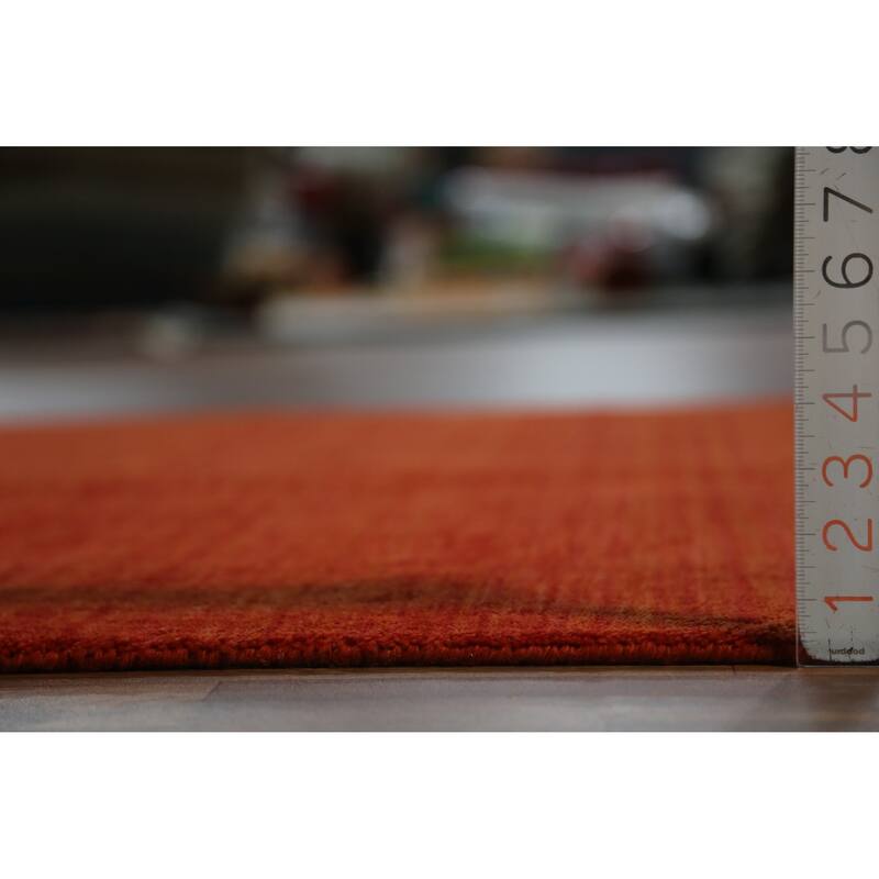 Orange Animals Gabbeh Indian Rug Hand-Knotted Wool Carpet - 4'6" x 6'6"