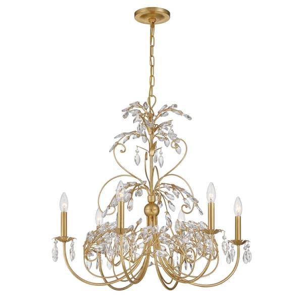 slide 2 of 5, Sadie 6 Light Antique Gold Chandelier