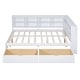 preview thumbnail 5 of 7, Wooden Full Size DayBed with 2 Drawers Kids Bed with Storage Shelf and USB Charging Ports, White