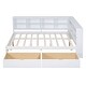 preview thumbnail 5 of 7, Wooden Full Size DayBed with 2 Drawers and USB Charging Ports, White