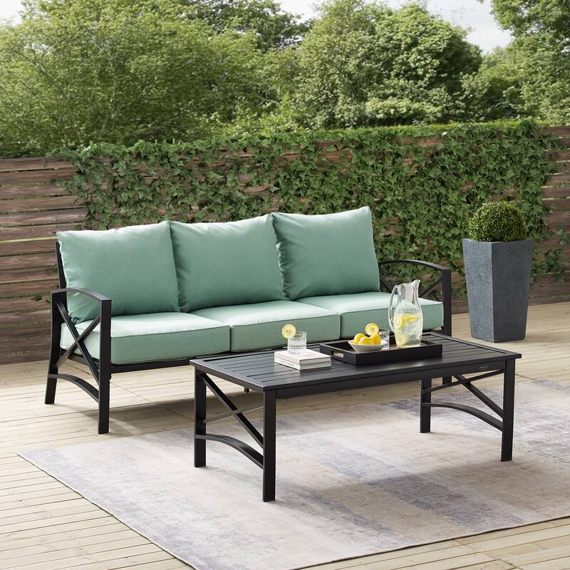 Crosley Kaplan 2Pc Outdoor Sofa Set - 79 W x 65 D x 32 H
