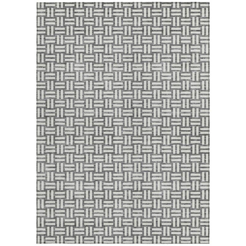 HomeRoots Geometric Transitional Rectangle Outdoor Rug