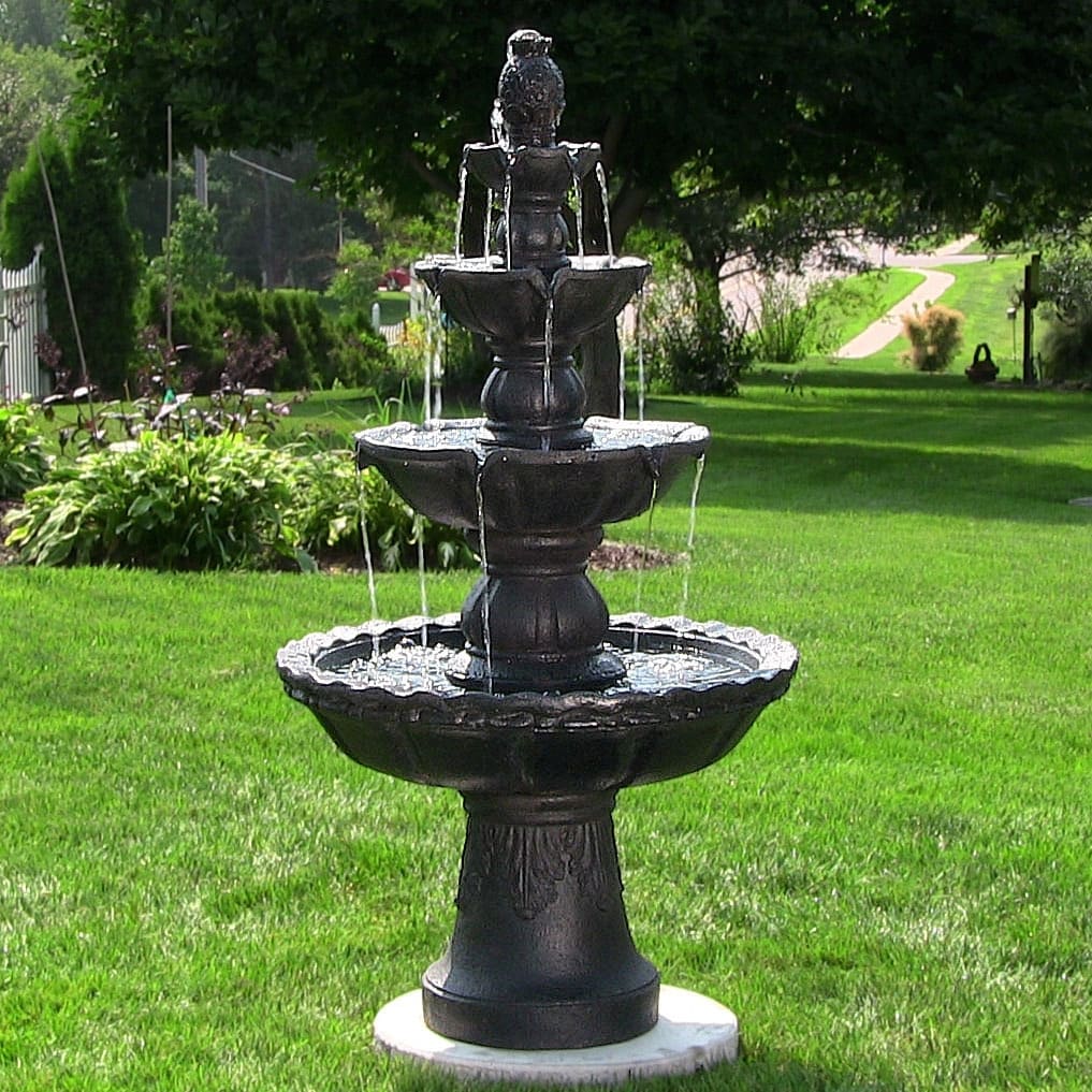 Sunnydaze 4-Tier Pineapple Outdoor Water Fountain - 52" H