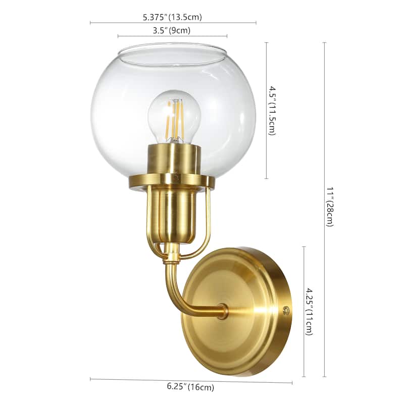 SAFAVIEH Lighting Lyudmyla Wall Sconce (Set of 2) - 5" W x 6" D x 11" H - 5Wx6Dx11H