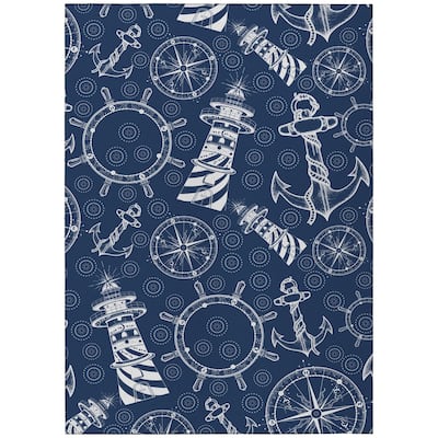 Indoor/Outdoor Harpswell Lighthouse Washable Rug