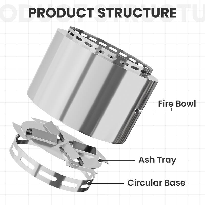 19inch Outdoor Smokeless Fire Pit, Portable Wood Burning Fire Pit for Patio, Backyard