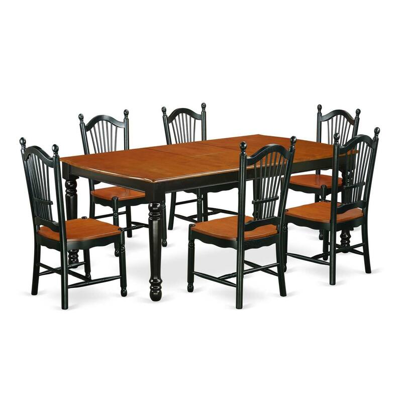 Dining Table Set 7 Piece Wood Chairs Kitchen Table Dover Table Black Cherry Finish