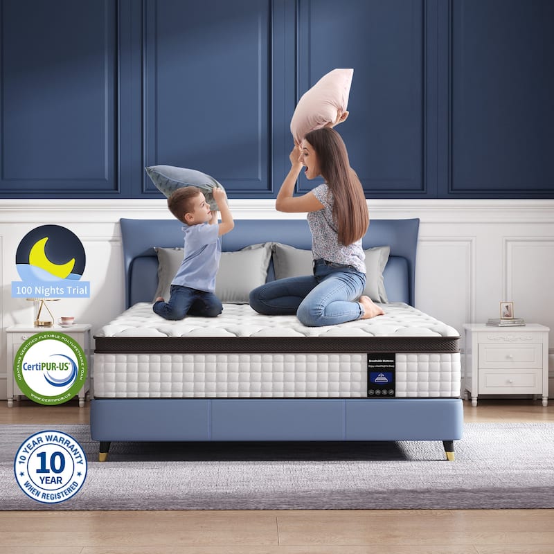 14 Inch Queen and King Memory Foam Hybrid Mattress,Medium Firmness,Edge Support Mattress in a Box