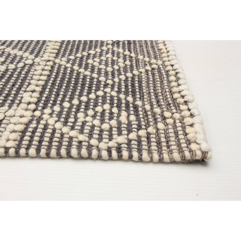 ECARPETGALLERY Braid weave Sienna Grey Wool Rug - 5'0 x 8'0