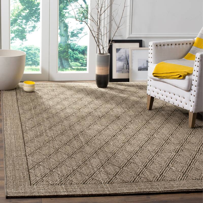 SAFAVIEH Palm Beach Tadako Trellis Sisal/ Jute Rug - 5' x 8' - Silver